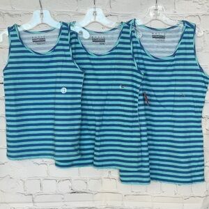Basic Editions Girls’ Tank Top - Blue Stripes